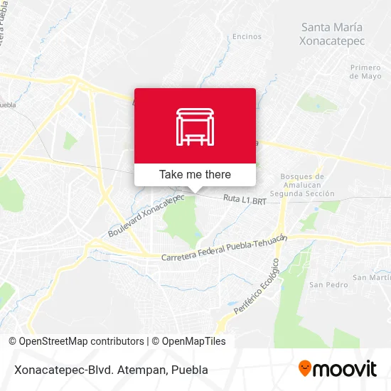 Xonacatepec-Blvd. Atempan map
