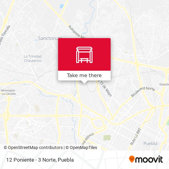 Mapa de 12 Poniente - 3 Norte
