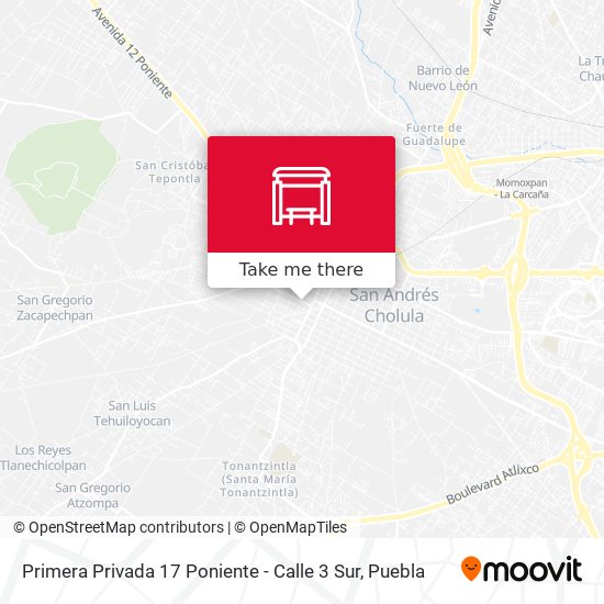 Primera Privada 17 Poniente -  Calle 3 Sur map