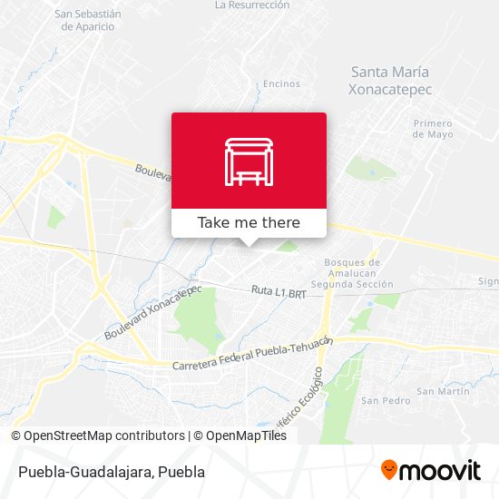 Mapa de Puebla-Guadalajara