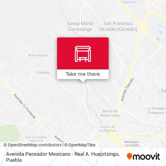 Mapa de Avenida Pensador Mexicano - Real A. Huejotzingo