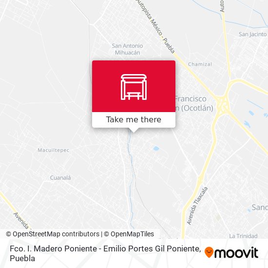 Fco. I. Madero Poniente - Emilio Portes Gil Poniente map