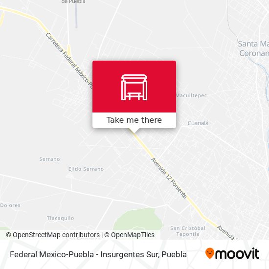 Federal Mexico-Puebla - Insurgentes Sur map