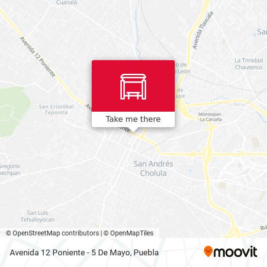 Avenida 12 Poniente - 5 De Mayo map