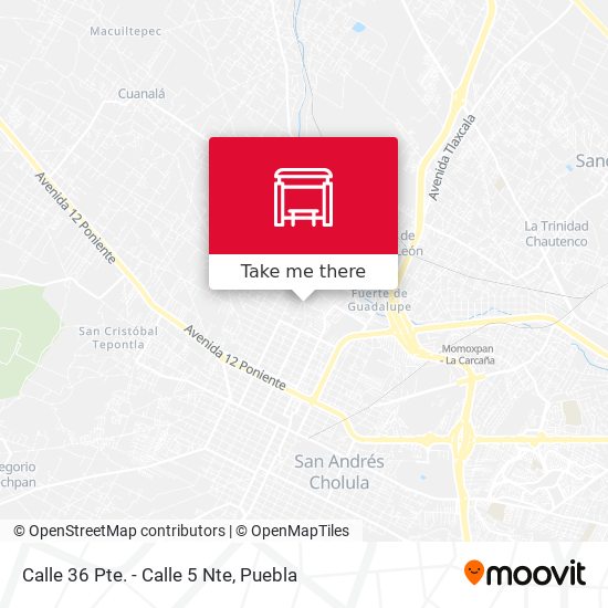 Calle 36 Pte. - Calle 5 Nte map