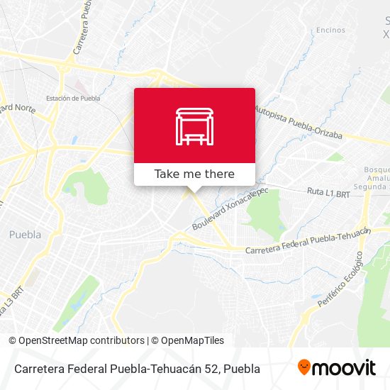 Carretera Federal Puebla-Tehuacán 52 map