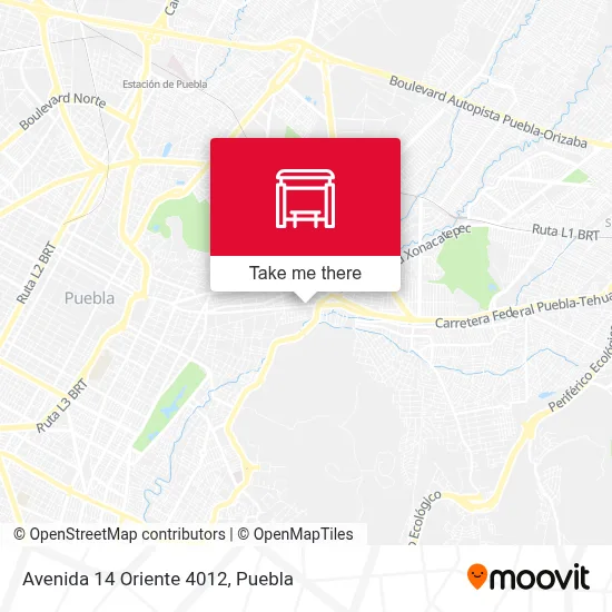 Avenida 14 Oriente 4012 map