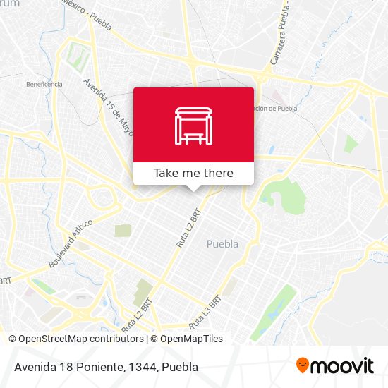 Mapa de Avenida 18 Poniente, 1344