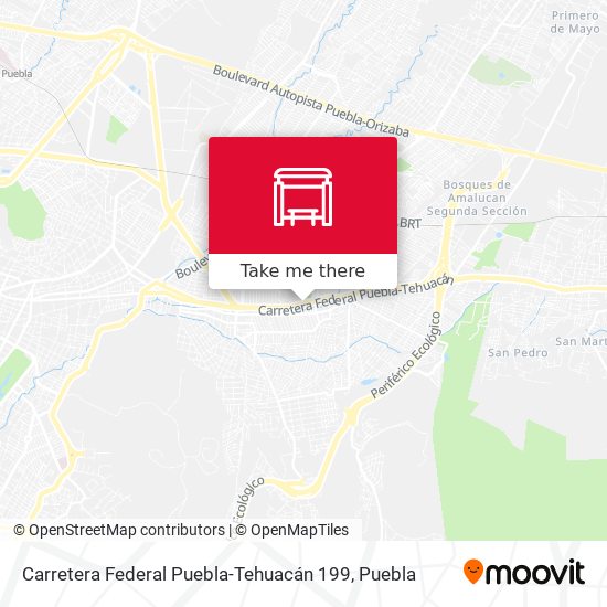 Mapa de Carretera Federal Puebla-Tehuacán 199