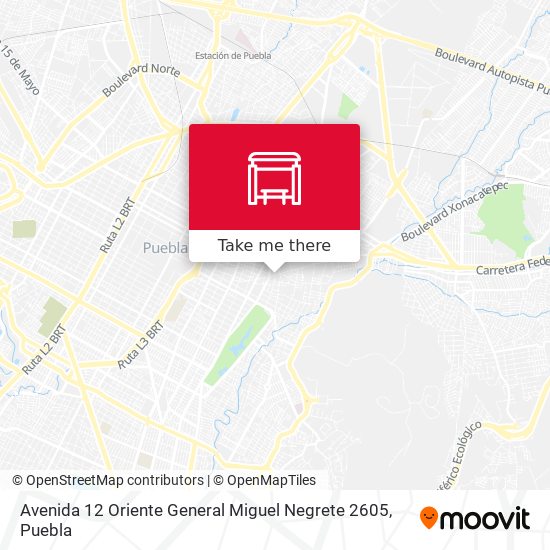 Avenida 12 Oriente General Miguel Negrete 2605 map