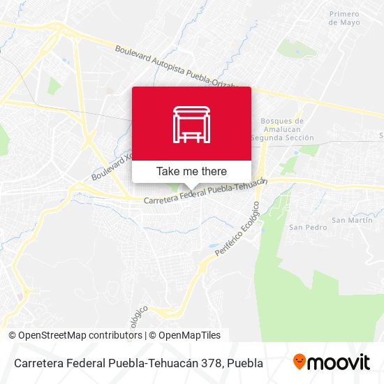 Carretera Federal Puebla-Tehuacán 378 map