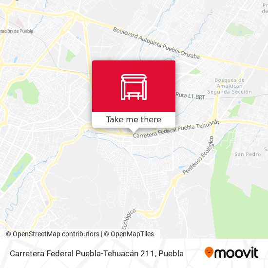 Carretera Federal Puebla-Tehuacán 211 map