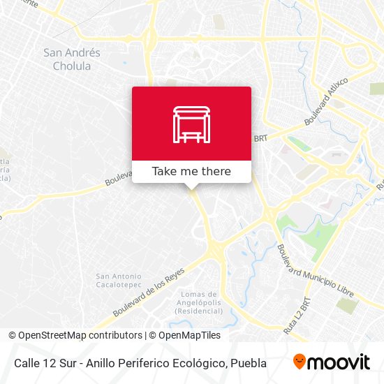 Mapa de Calle 12 Sur - Anillo Periferico Ecológico