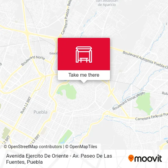 Mapa de Avenida Ejercito De Oriente - Av. Paseo De Las Fuentes