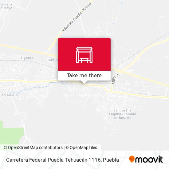 Mapa de Carretera Federal Puebla-Tehuacán 1116