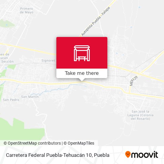 Mapa de Carretera Federal Puebla-Tehuacán 10
