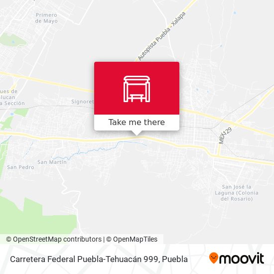 Carretera Federal Puebla-Tehuacán 999 map