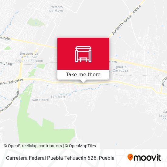 Carretera Federal Puebla-Tehuacán 626 map