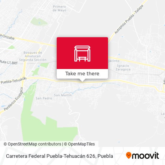 Mapa de Carretera Federal Puebla-Tehuacán 626