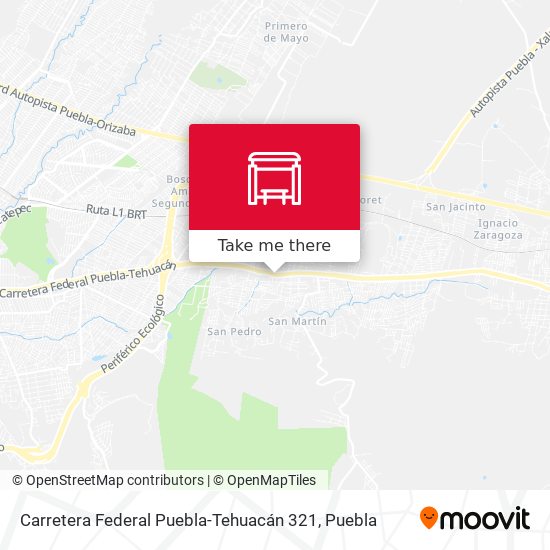 Mapa de Carretera Federal Puebla-Tehuacán 321
