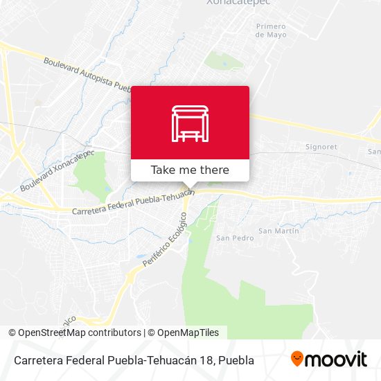 Carretera Federal Puebla-Tehuacán 18 map