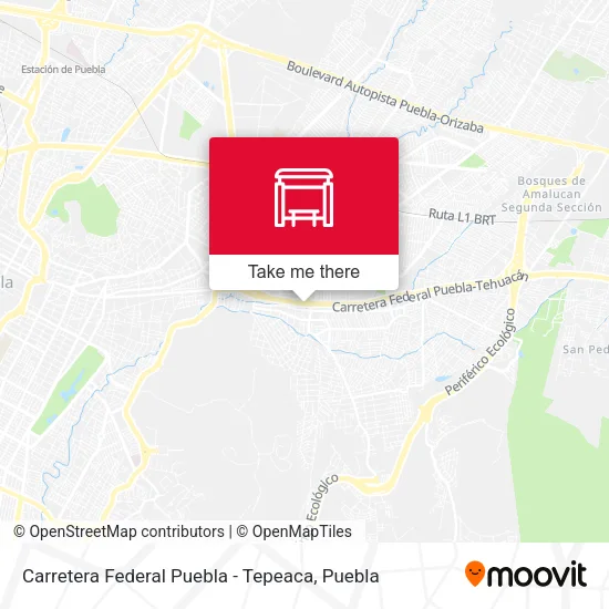 Carretera Federal Puebla - Tepeaca map
