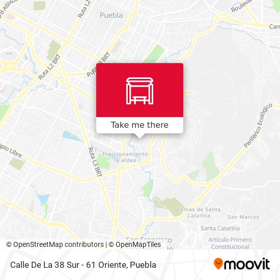 Calle De La 38 Sur - 61 Oriente map