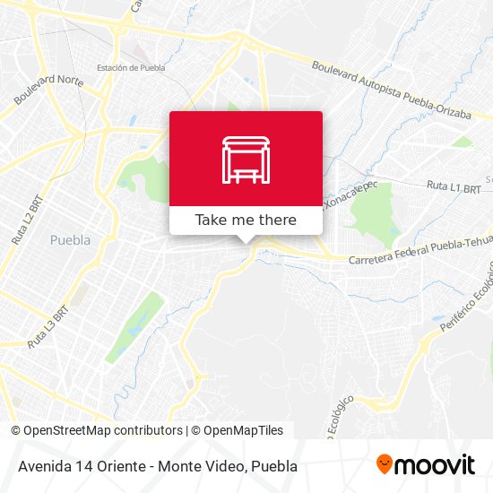 Avenida 14 Oriente - Monte Video map