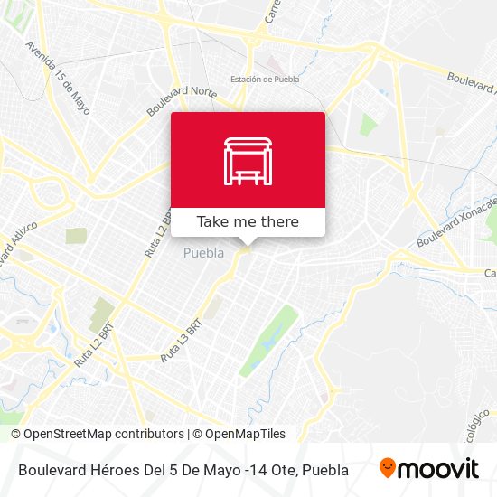 Mapa de Boulevard Héroes Del 5 De Mayo -14 Ote