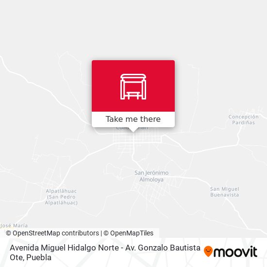 Mapa de Avenida Miguel Hidalgo Norte - Av. Gonzalo Bautista Ote