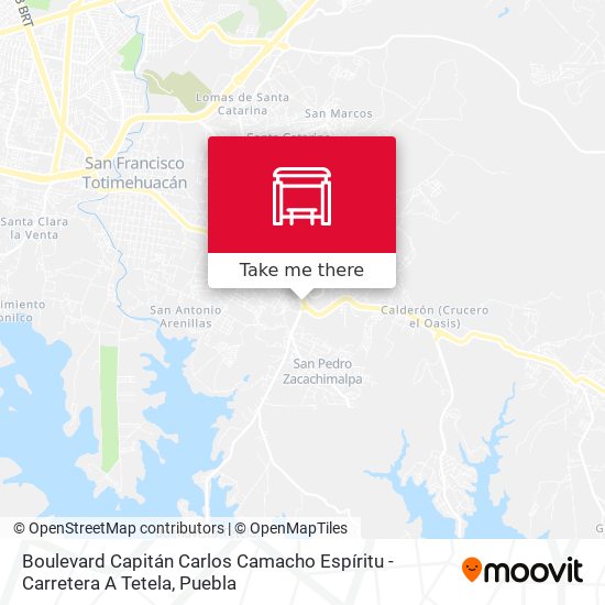 Mapa de Boulevard Capitán Carlos Camacho Espíritu - Carretera A Tetela