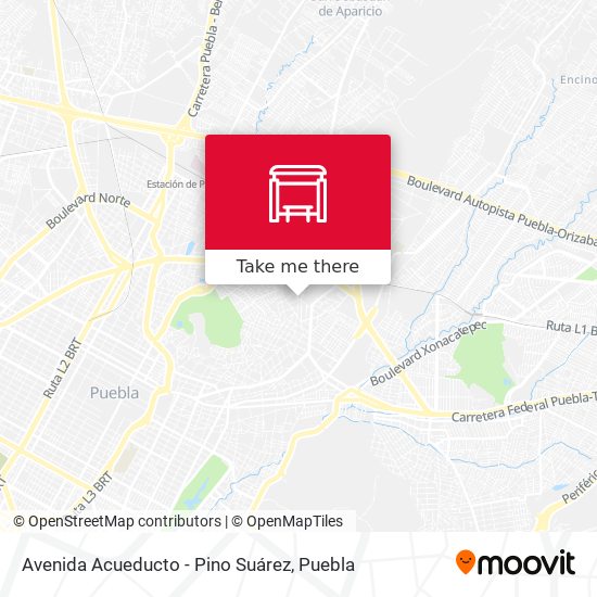 Avenida Acueducto - Pino Suárez map