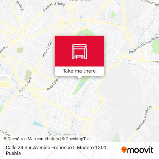 Mapa de Calle 24 Sur Avenida Franosco L Madero 1301