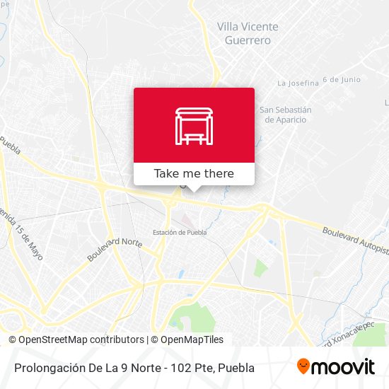 Mapa de Prolongación De La 9 Norte - 102 Pte