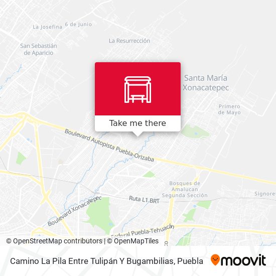 Camino La Pila Entre Tulipán Y Bugambilias map
