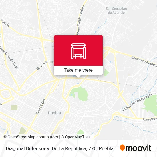 Diagonal Defensores De La República, 770 map
