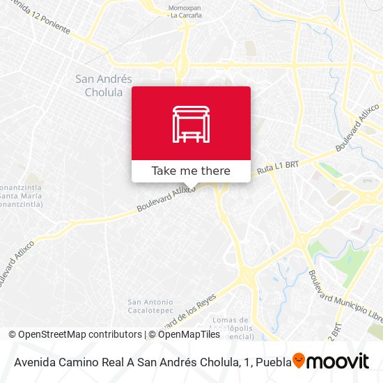 Mapa de Avenida Camino Real A San Andrés Cholula, 1