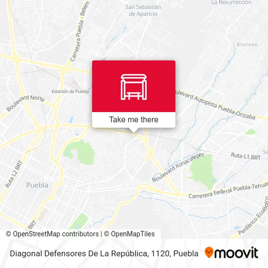 Diagonal Defensores De La República, 1120 map