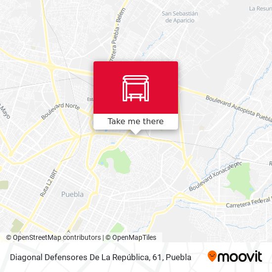 Mapa de Diagonal Defensores De La República, 61
