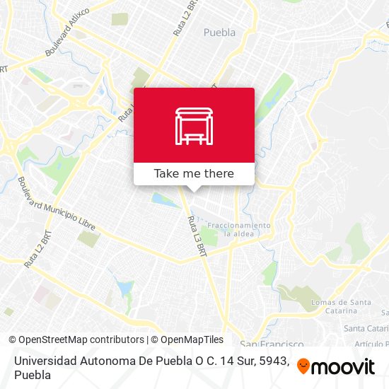 Universidad Autonoma De Puebla O C. 14 Sur, 5943 map