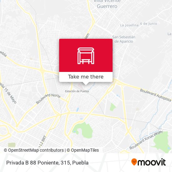 Privada B 88 Poniente, 315 map