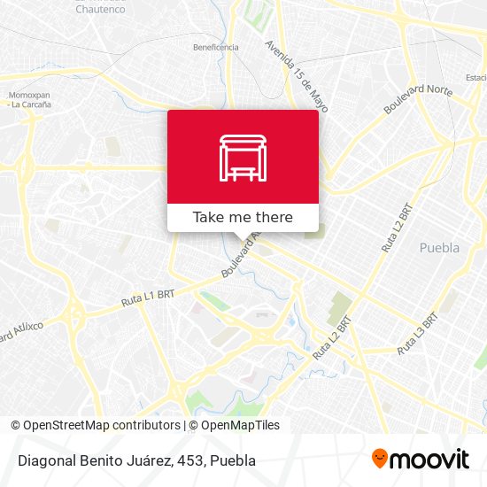 Diagonal Benito Juárez, 453 map