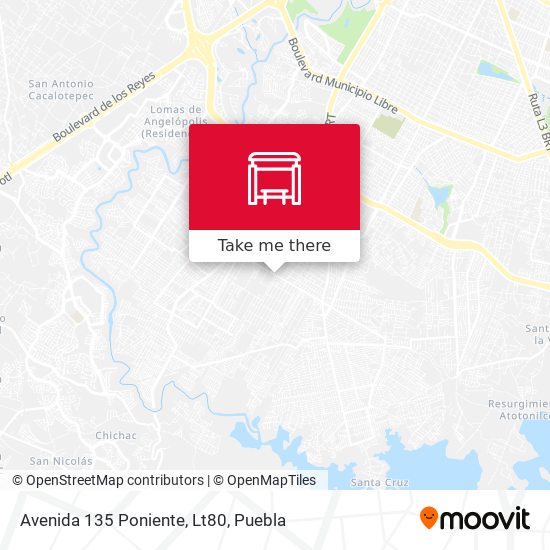 Avenida 135 Poniente, Lt80 map