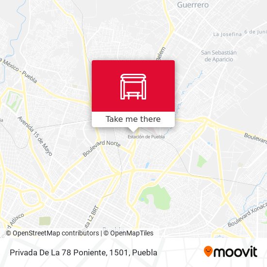Privada De La 78 Poniente, 1501 map
