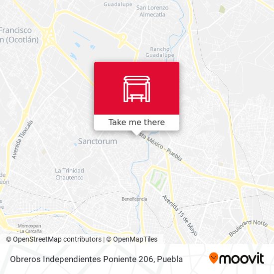 Mapa de Obreros Independientes Poniente 206
