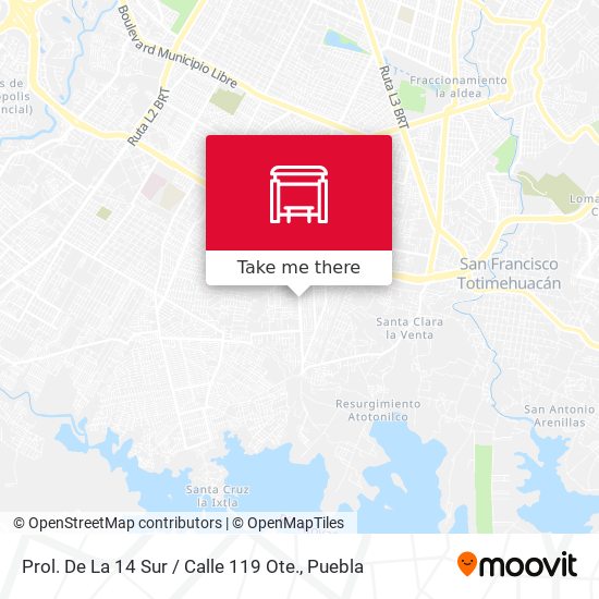 Mapa de Prol. De La 14 Sur / Calle 119 Ote.