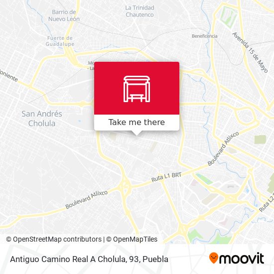 Mapa de Antiguo Camino Real A Cholula, 93