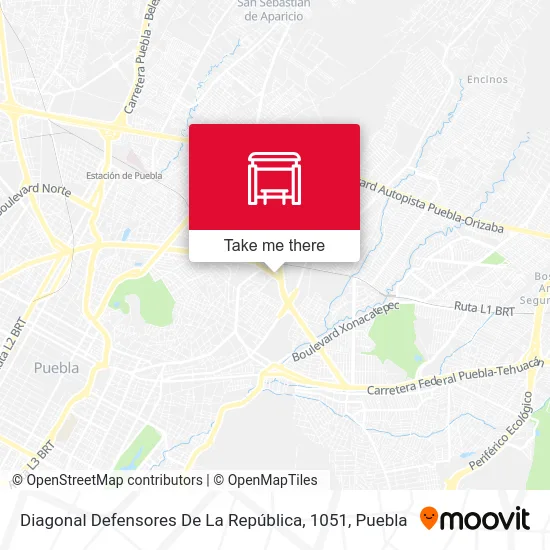 Diagonal Defensores De La República, 1051 map