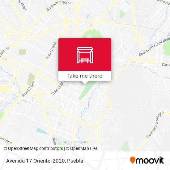Mapa de Avenida 17 Oriente, 2020