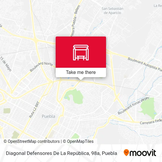 Diagonal Defensores De La República, 98a map